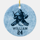 Name des personalisierten Eishockey-Spielerteams Keramik Ornament (Hinten)