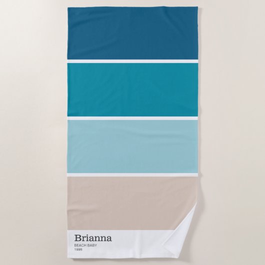 Name des personalisierten Farbmusters Strandtuch (Vorderseite)
