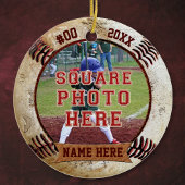 NAME DES personalisierten FOTOS Baseball-Ornamente Keramikornament