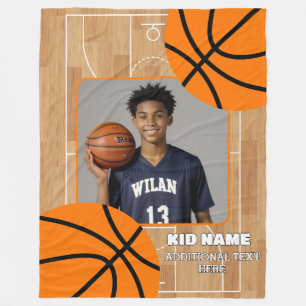 Name des personalisierten Fotos Basketball-Spieler Fleecedecke