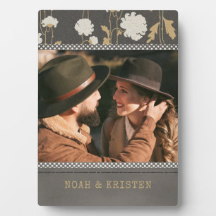 Name des Personalisierten Fotos des modernen Blume Fotoplatte