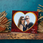 Name des personalisierten Fotos Gold Heart Rot Abs Fotoplatte (Seite)