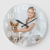 Name des personalisierten Fotos Große Wanduhr (Vorderseite)