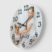 Name des personalisierten Fotos Große Wanduhr (Winkel)