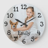 Name des personalisierten Fotos Große Wanduhr (Vorderseite)