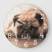 Name des personalisierten Fotos Große Wanduhr (Vorderseite)