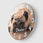Name des personalisierten Fotos Große Wanduhr (Winkel)