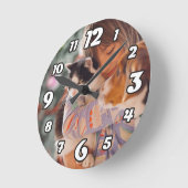 Name des personalisierten Fotos Großuhr Runde Wanduhr (Winkel)