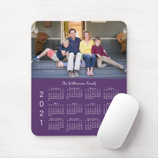 Name des personalisierten Fotos Lila 2021 Kalender Mousepad (Mit Mouse)