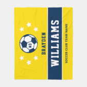 Name des personalisierten Gelben und Navy-Fußball- Fleecedecke (Vorderseite)