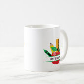 Name des personalisierten glücklichen Lehrers Kaffeetasse (VorderseiteRechts)