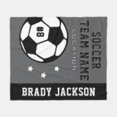 Name des personalisierten Grauen und Schwarzen Fuß Fleecedecke (Vorderseite (Horizontal))