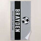 Name des personalisierten Grauen und Schwarzen Fuß Strandtuch (Vorderseite)