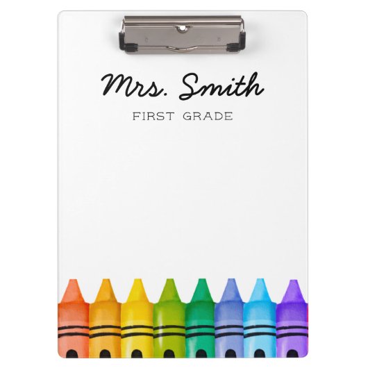 Name des personalisierten Grundschullehrers Klemmbrett (Vorderseite)