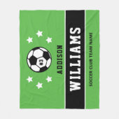 Name des personalisierten grünen Fußballspielers Fleecedecke (Vorderseite)
