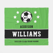 Name des personalisierten grünen Fußballspielers Fleecedecke (Vorderseite (Horizontal))
