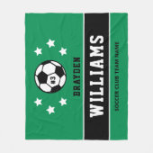 Name des personalisierten grünen Fußballspielers Fleecedecke (Vorderseite)