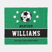 Name des personalisierten grünen Fußballspielers Fleecedecke (Vorderseite (Horizontal))