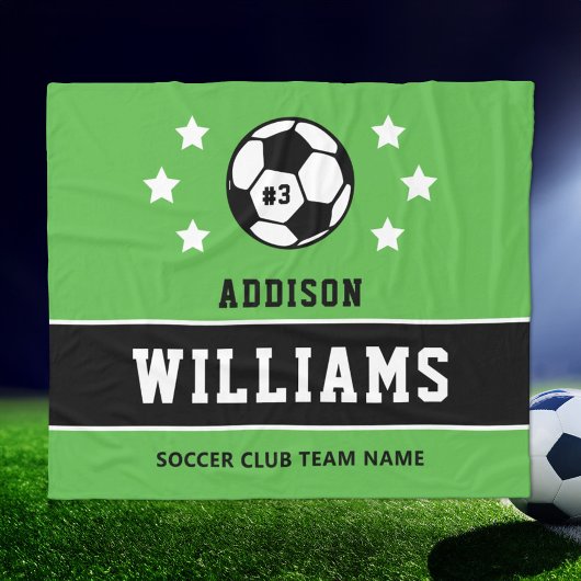 Name des personalisierten grünen Fußballspielers Fleecedecke