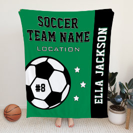 Name des personalisierten grünen Fußballspielers Fleecedecke