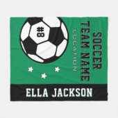 Name des personalisierten grünen Fußballspielers Fleecedecke (Vorderseite (Horizontal))