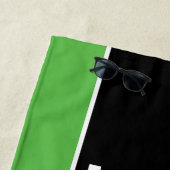 Name des personalisierten grünen Fußballspielers Strandtuch (Beispiel)