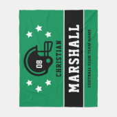 Name des personalisierten grünen und schwarzen Fuß Fleecedecke (Vorderseite)