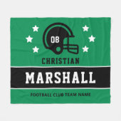 Name des personalisierten grünen und schwarzen Fuß Fleecedecke (Vorderseite (Horizontal))