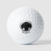 Name des personalisierten Haustier-Fotos Golfball (Vorderseite)