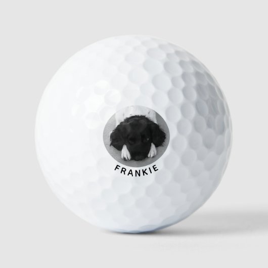 Name des personalisierten Haustier-Fotos Golfball (Vorderseite)