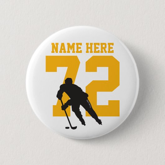 Name des personalisierten Hockey-Spielers: schwarz Button (Vorderseite)