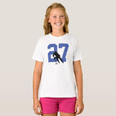 Name des personalisierten Hockeyspielers Blue T-Shirt (Vorne ganz)