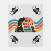 Name des personalisierten Hundes Fleecedecke (Vorderseite)