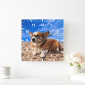 Name des personalisierten Katzen Foto Quadratische Wanduhr (Zuhause)