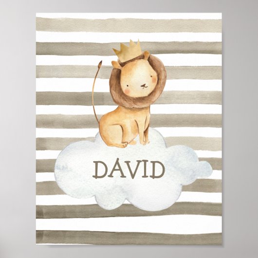 Name des Personalisierten Kinderzimmers Lion Baby Poster (Vorne)