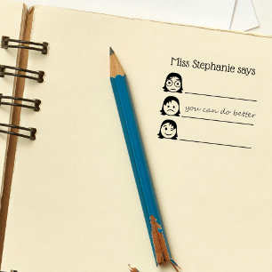 Name des personalisierten Lehrers Emojis Validieru Gummistempel