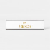 Name des personalisierten Lehrers: Gold-Script Min Schreibtischnamensplakette (Vorderseite )