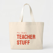 Name des personalisierten Lehrers Minimalistisch N Jumbo Stoffbeutel (Vorne)