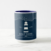 Name des Personalisierten Leuchtturms Navy Blue Tasse (Zentrum)