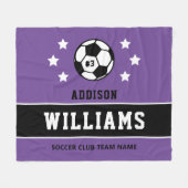 Name des personalisierten Lila Fußballspielers Fleecedecke (Vorderseite (Horizontal))