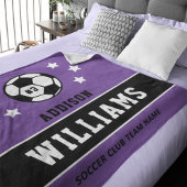 Name des personalisierten Lila Fußballspielers Fleecedecke