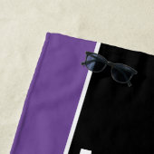 Name des personalisierten Lila Fußballspielers Strandtuch (Beispiel)