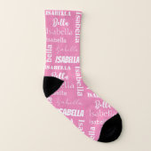 Name des personalisierten Mädchens Pink Girly Socken (Links - Innen)