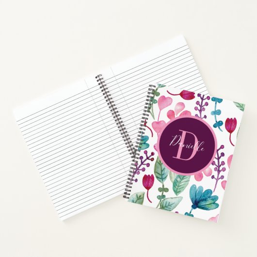 Name des personalisierten Monogram-Skripts Notizblock (Innenseite)