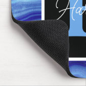 Name des Personalisierten Monogramms aus blauem Ma Mousepad (Ecke)