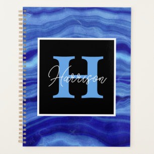 Name des Personalisierten Monogramms aus blauem Ma Planer
