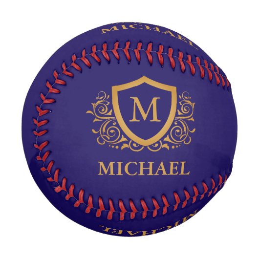Name des Personalisierten Monogramms für Navy Blue Baseball (Vorderseite Links)