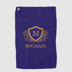 Name des Personalisierten Monogramms für Navy Blue Golfhandtuch
