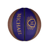 Name des Personalisierten Monogramms für Navy Blue Mini Basketball (Vertikal)