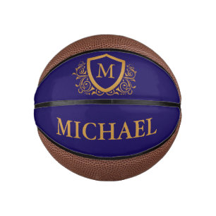 Name des Personalisierten Monogramms für Navy Blue Mini Basketball